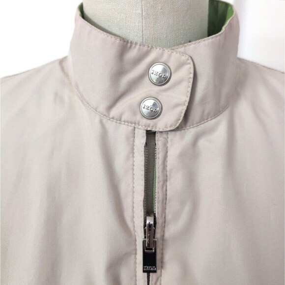 IZOD Reversible Convertible Jacket Vest Windbreaker Womens M Tan Green Excellent - Picture 3 of 6